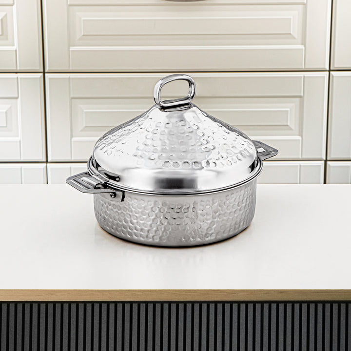 Almarjan 25 CM Abeer Collection Stainless Steel Hot Pot Silver - H24M20