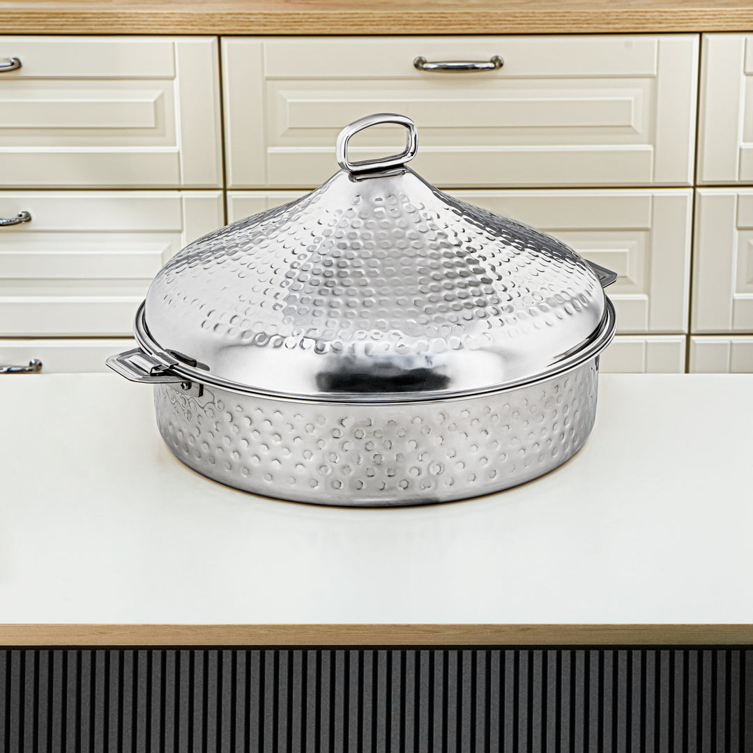 Almarjan 35 CM Abeer Collection Stainless Steel Hot Pot Silver - H24M20