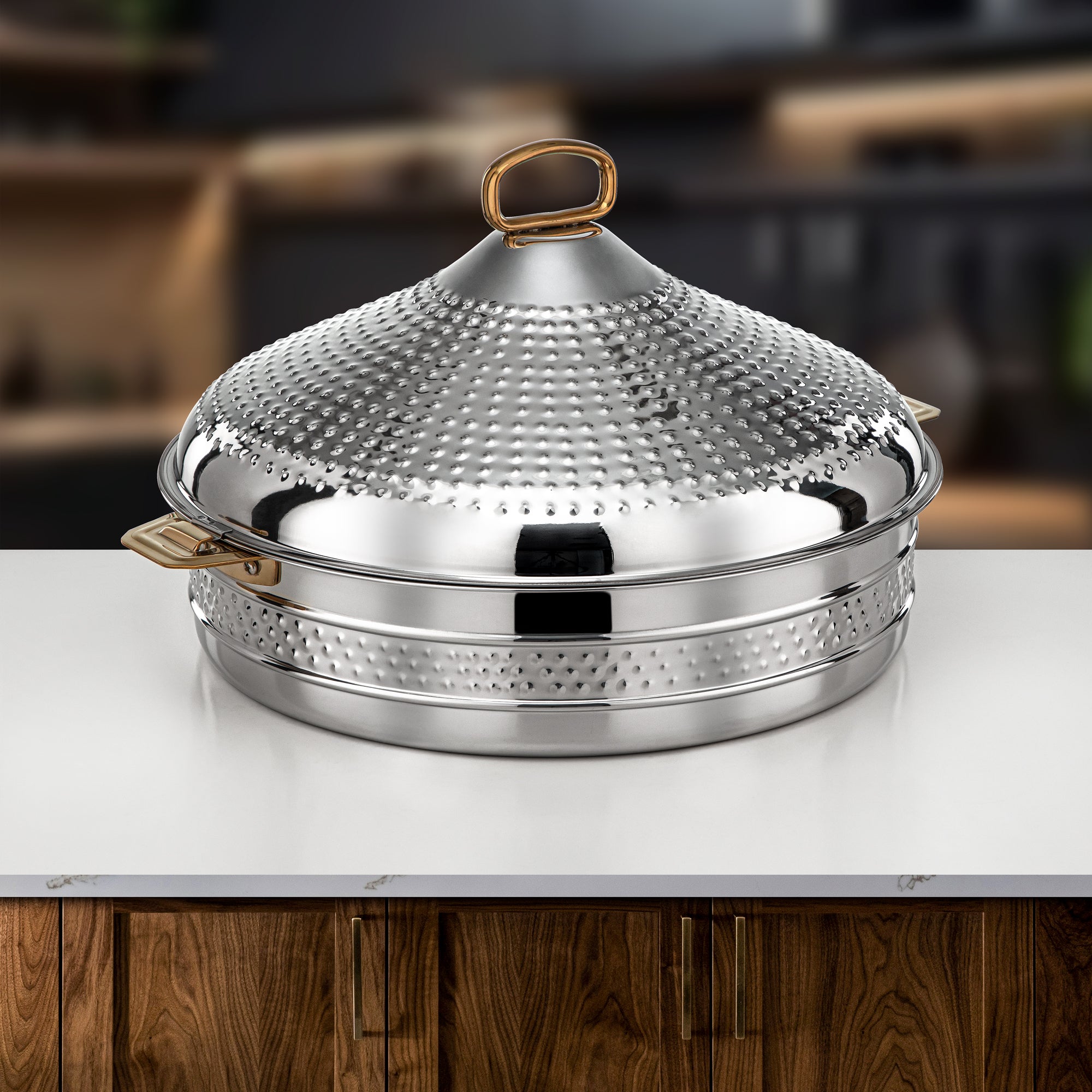 Almarjan Hot Pot Stainless Steel 40cm Silver Gold – Abeer