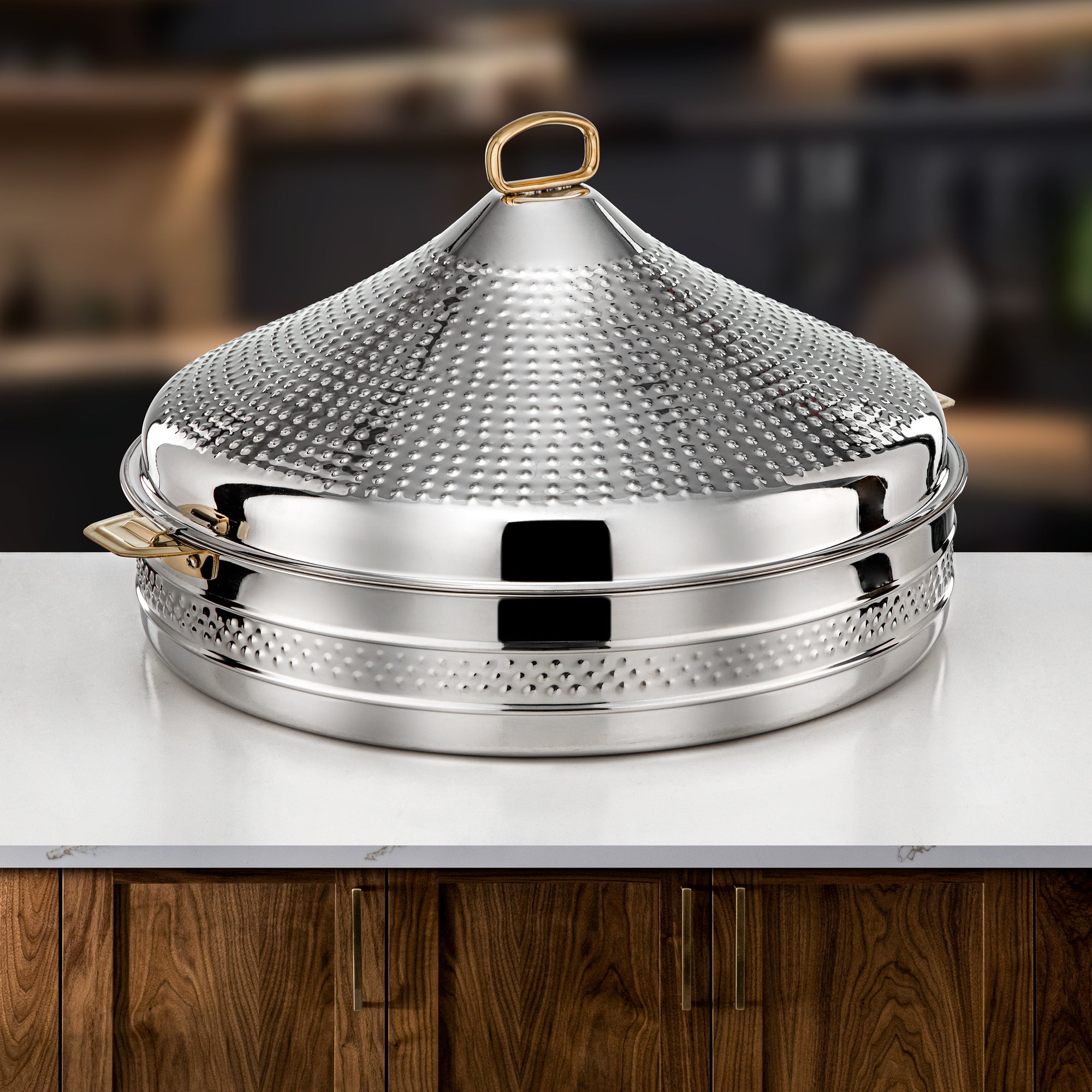 Almarjan Hot Pot Stainless Steel 50cm Silver Gold – Abeer