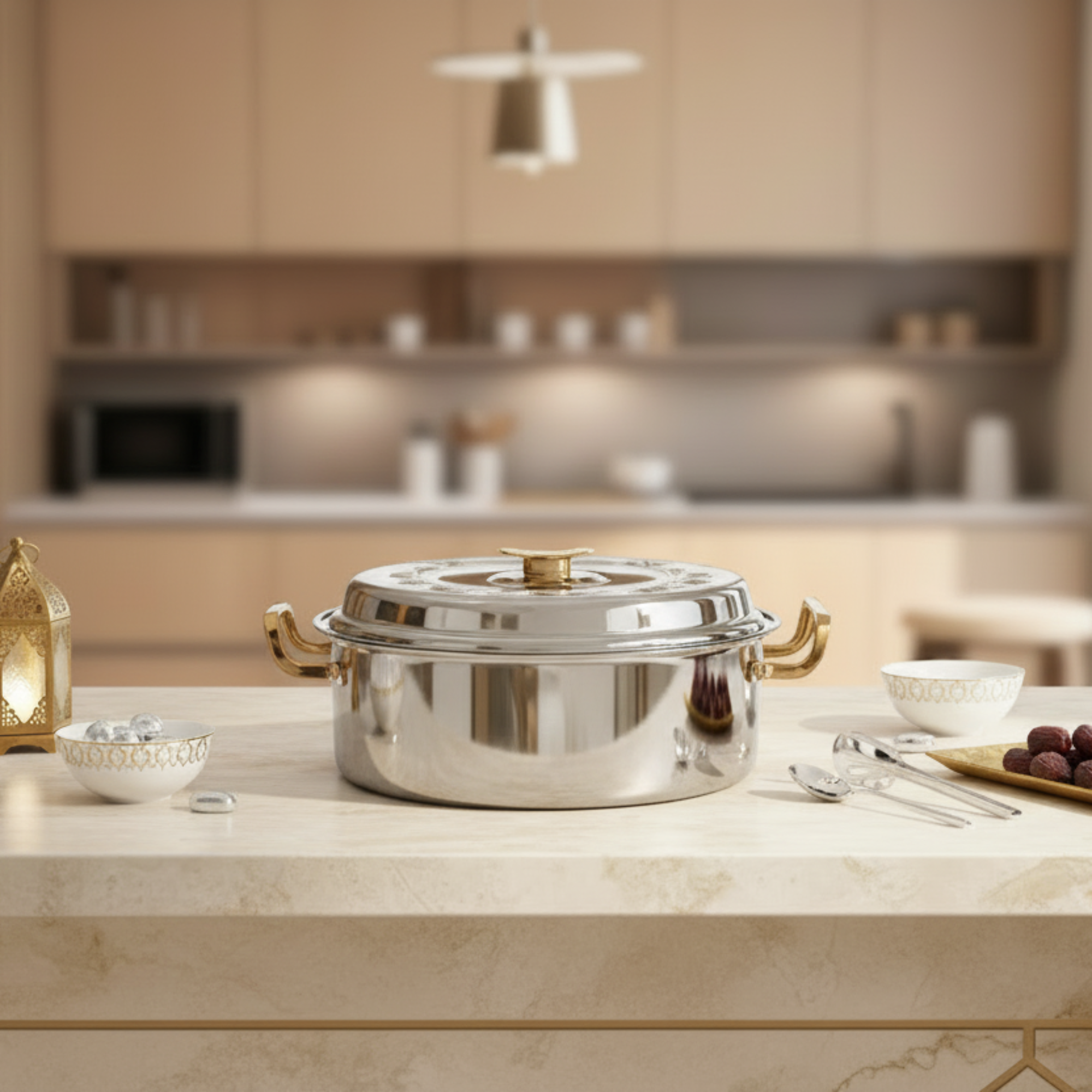 المرجان بدر حرارات 30 سم فضي وذهبي