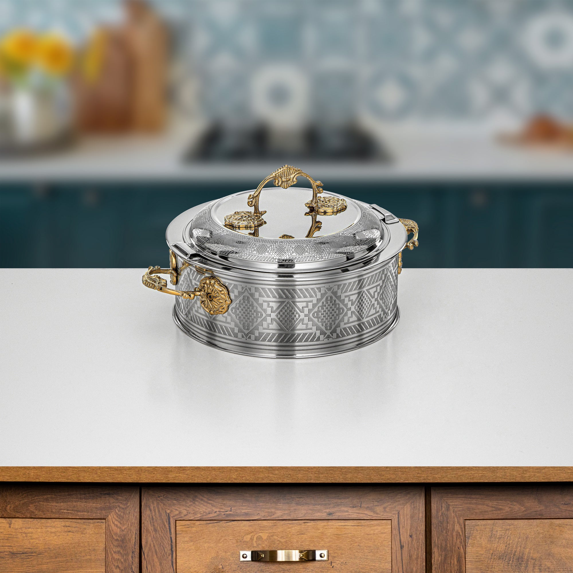 حرارات المرجان ٢٥ سم فضي وذهبي – مجموعة أريج