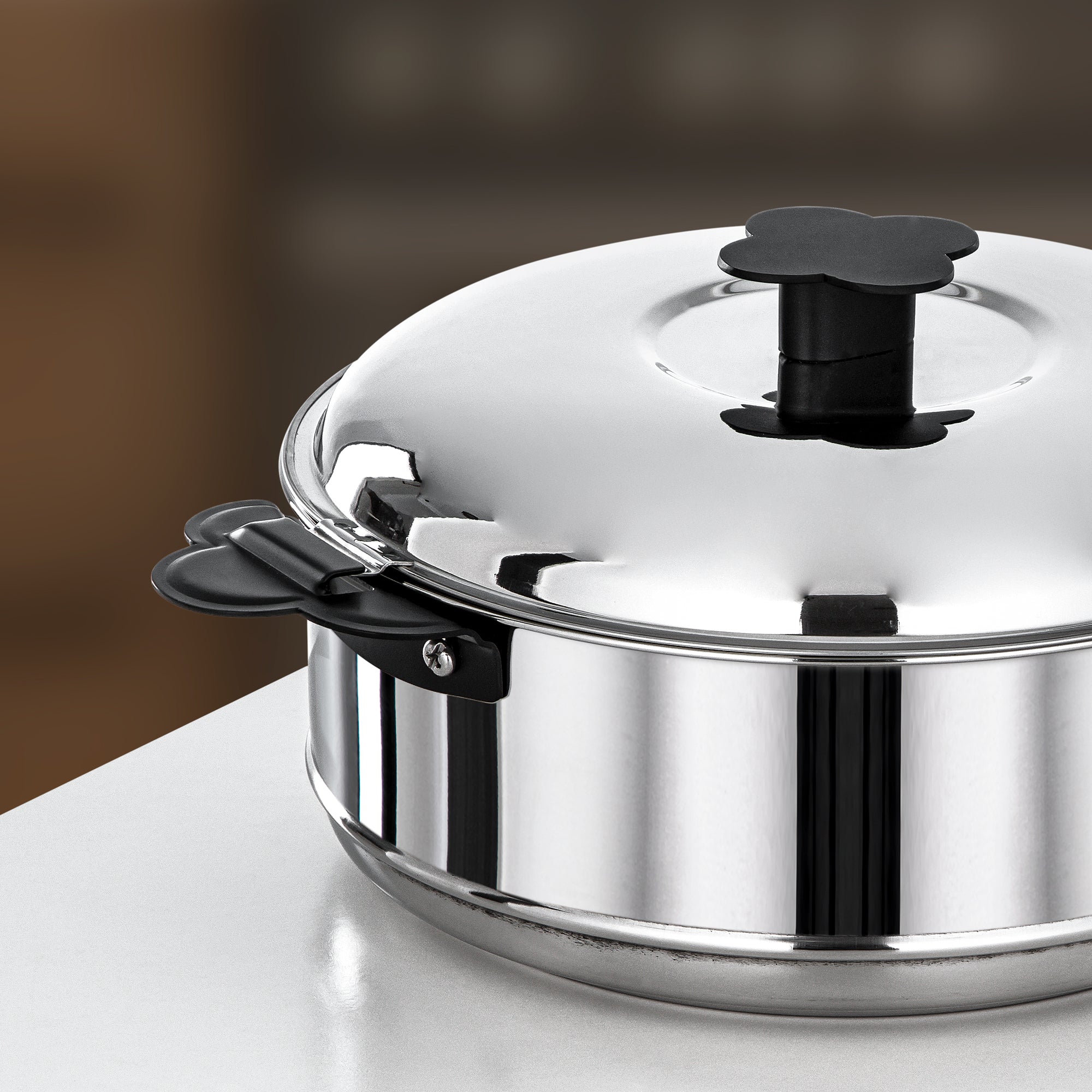 Almarjan Vida Hot Pot Set 3 Pieces 1.5L / 2.5L / 3.5L Silver