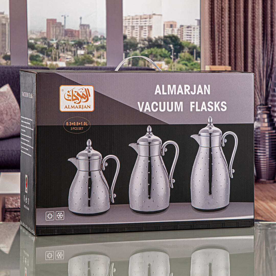 Almarjan 3 Pieces Vacuum Flask Set Silver - VAF0010334