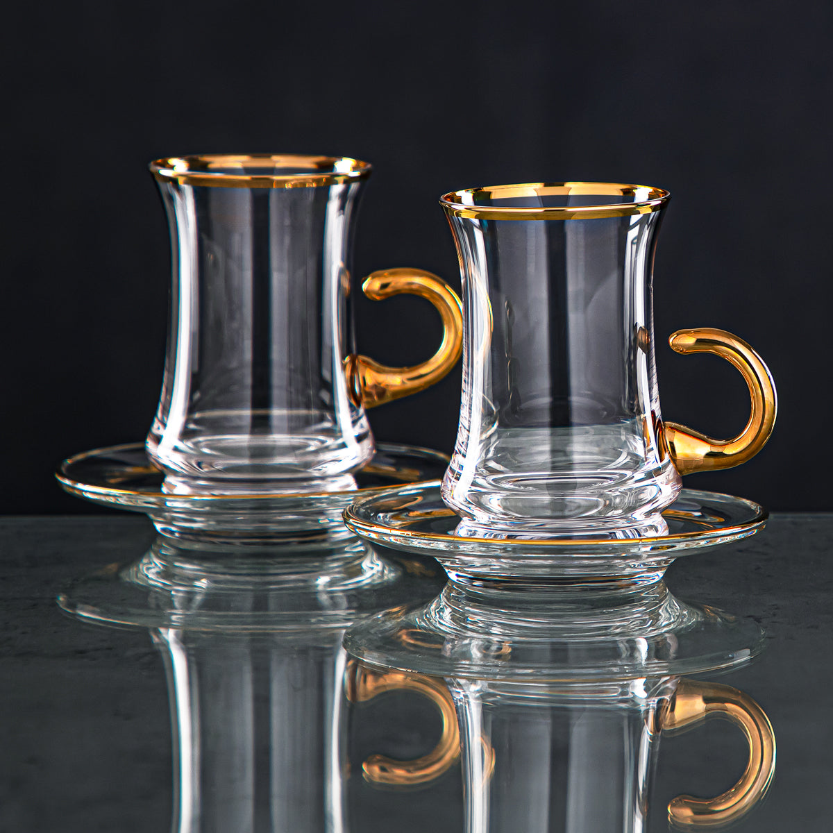 Almarjan 120 ML Glass Tea Cup - 1265B-0001P-GLD