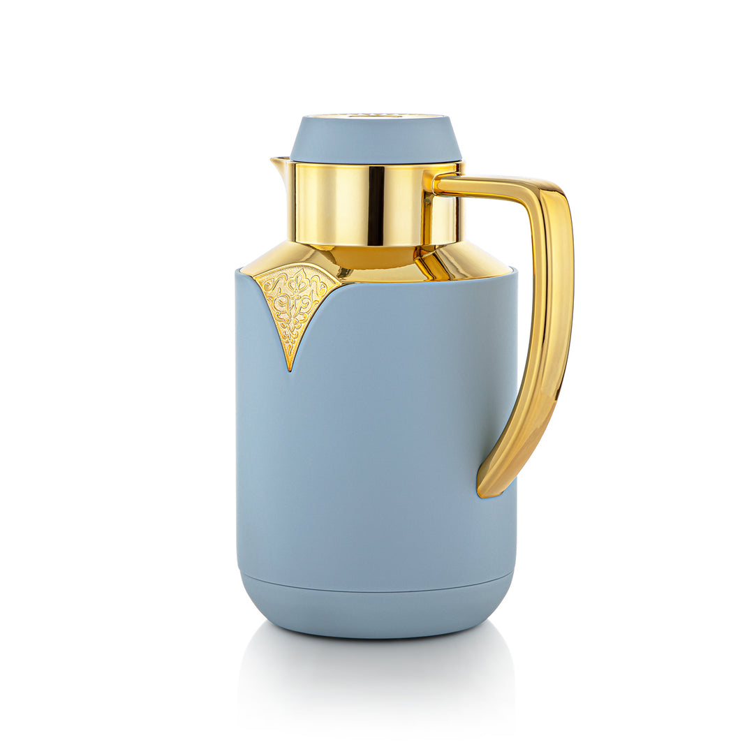 Almarjan 2 Pieces Vacuum Flask Set Light Blue & Gold - FG201-070/100 HB/G