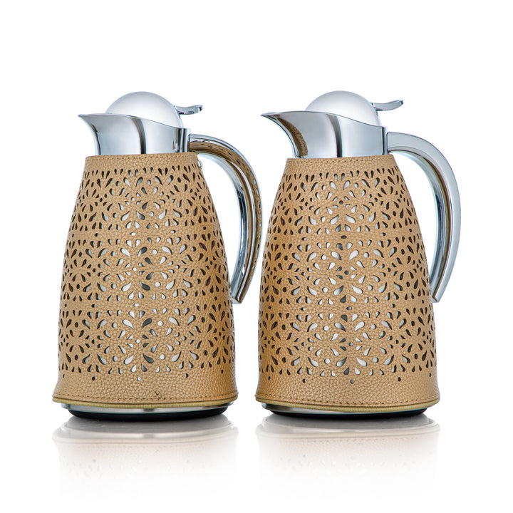 Almarjan 2 Pieces Vacuum Flask Set Beige & Silver - HLBF17-2