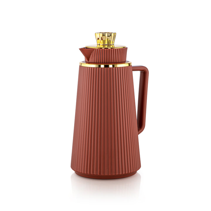 Almarjan 2 Pieces Vacuum Flask Set Brick Red & Gold - JT22-100/130 BKR/G