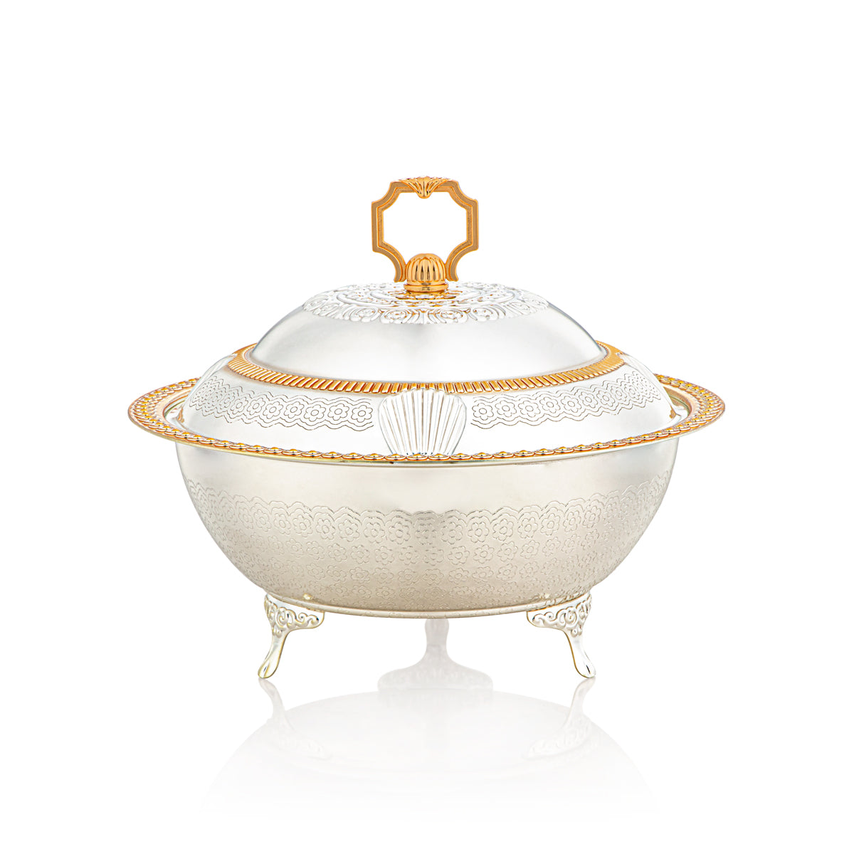 Almarjan 23 CM Sadaf Collection Date Bowl Silver & Gold - RB4432L-SG