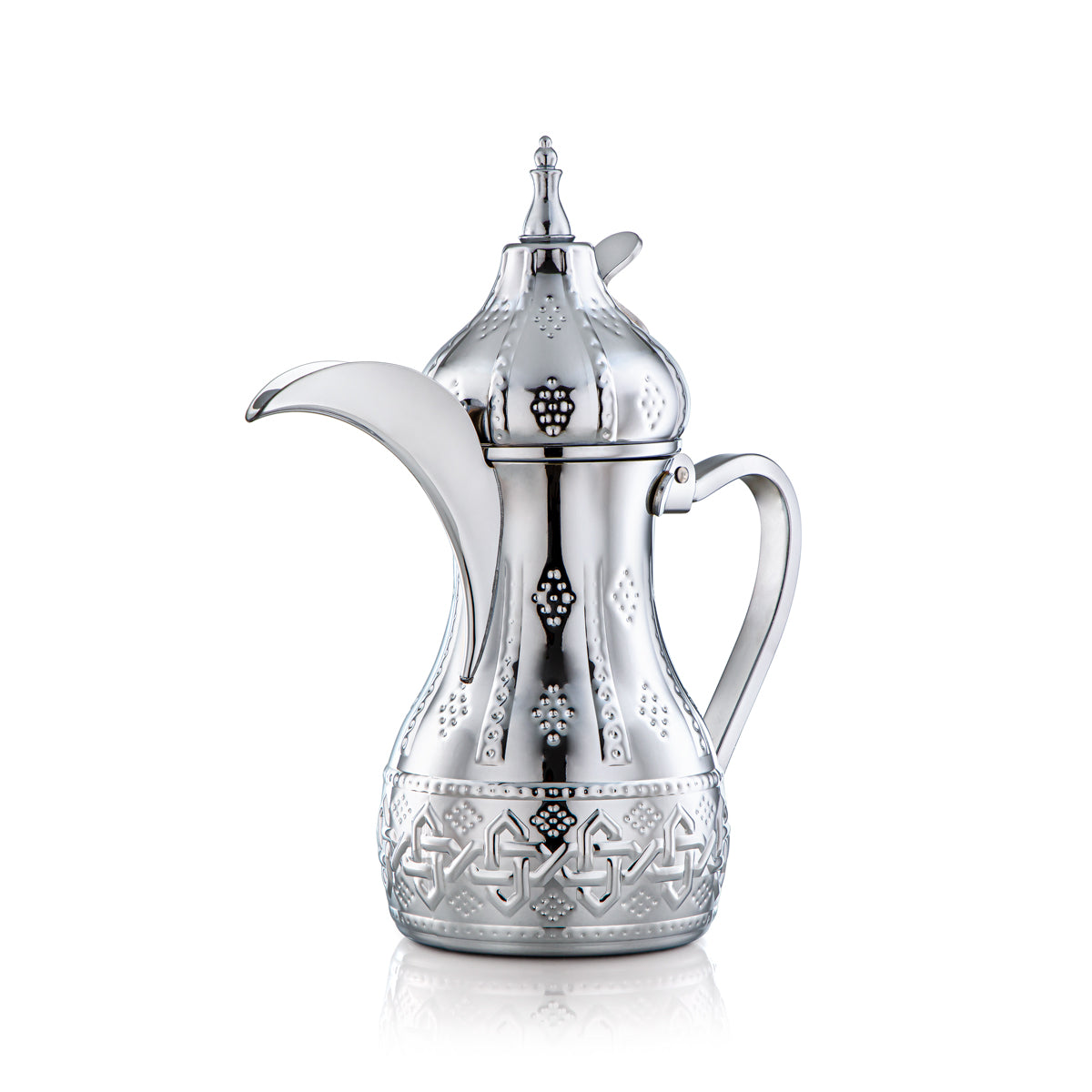 Almarjan 1 Liter Sahara Collection Stainless Steel Dallah Silver - STS0010974