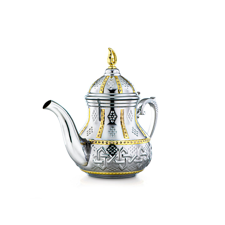 Almarjan 1.2 Liter Sahara Collection Stainless Steel Teapot Silver & Gold - STS0010997