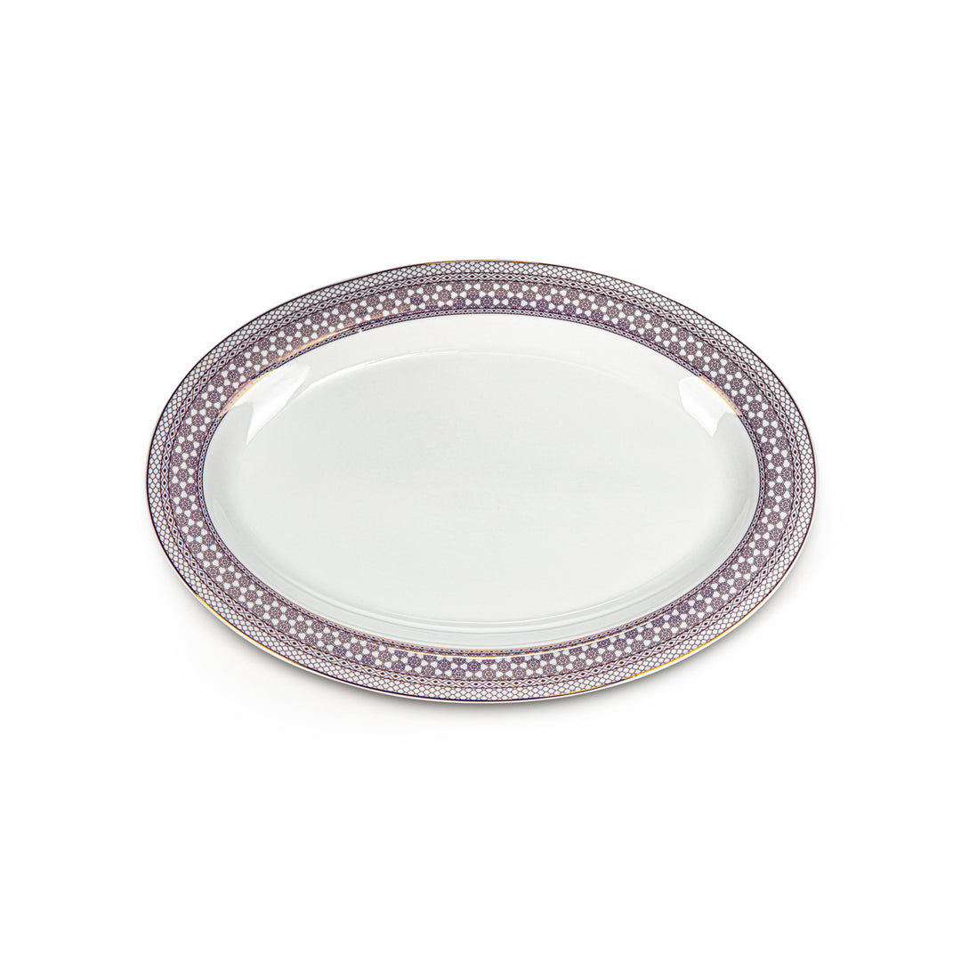 Almarjan 6 Pieces 14 Inch Oval Plate Set - SX-015